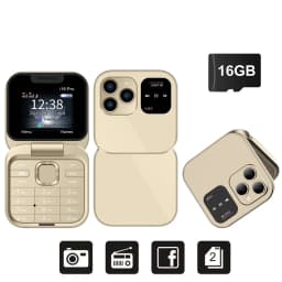 SERVO I16 PRO Foldable Mini Mobile Phone 2G Dual SIM Card Speed Dial Magic Voice 1.77'' Screen 3.5mm Jack Flip Cellphone Type-C