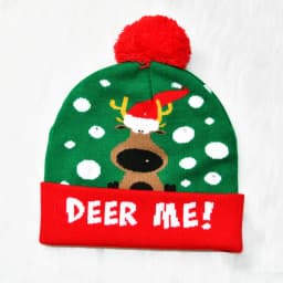 New Style! LED Christmas Hat Beanie Light Up Illuminate Warm Hat 48 Patterns New Year Snowman Sweater Hat Christmas Decorations