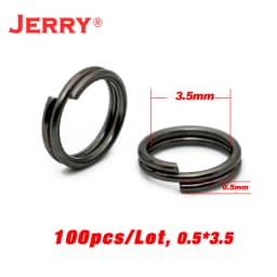 Jerry Stainless Steel Fishing Split Rings Hard Bait Flat Ring Connector Spoon Lure Double Loop 100pcs Fishing Accessories Tackle