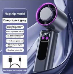Lenovo 199 High-speed Cooling Fan Usb Charging Digital Display Large Wind Turbine Handheld Portable Fan