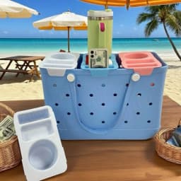 EVA Bag Top Storage Tray Outdoor Camping Cup Organizer Holder Rack Travel Phone Storage Lid Waterproof Beach Soft Cover Divider