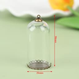 4/6/8/10CM Doll Glass Dome Display Wood Cork Bell Jar With Wooden Base Decoation Craft Table Decoation Craft