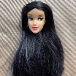 1/6 Doll Head Toys DIY Toy Rare Face Doll Parts Colorful Hair Doll Accessories Brown White Beige Skin Doll Heads Figures