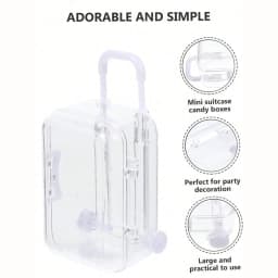 1Pc 5*7cm Transparent Mini Suitcase Trolley Luggage Handbag Model Earrings Necklace Ring Gift Display Box Candy Packaging Box