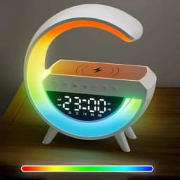 New Bluetooth Speaker Wireless Charger Table Lamp RGB Alarm Clock Sound Box LED Portable Mini Party Loudspeaker