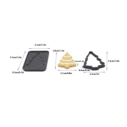3PCS 1/12 Scale Miniature Human Gingerbread Man Christmas Baking Dollhouse Mini Cookie Mold Pretend Kitchen Food Toy