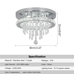 GreeLustr Modern K9 Crystal Chandelier Led For Dining Room Stainless Steel Ceiling Lamp Light Fixture Kitchen Lustres Luminaire