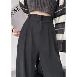 Winter Solid Color Plus Fleece Straight Pants Women Double Buttons Thicken Warm Corduroy Trousers Casual Comfortable Plush Pant