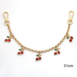 DIY Zinc Alloy Bag Hanging Chain with Cherry Pendant Detachable Shoulder Bag Carrying Chain Handbag Extension Chain for Woman