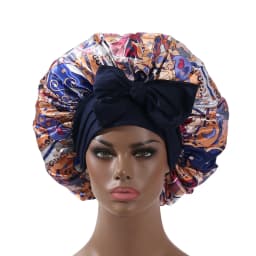 Satin Bonnet Long Tail African Style Print Bonnets for Women Shower Cap Womans Hats Hair Bonnet for Sleeping