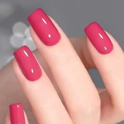 24pcs French-Pressed Dark Red Square Medium-Length False Nails Reusable Acrylic Nails Full Coverage Acrylic False Nails