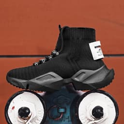 Light Men Sneakers High Top Sock Shoes Breathable Sports Walking Shoes Thick Bottom Men Casual Shoes Large Size 39-46