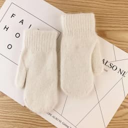 1pair Women Winter Keep Warm Plush Gloves Elasticity Soft Full Fingers Mittens Imitation Rabbit Fur Knitted Girls Fashion Gloves