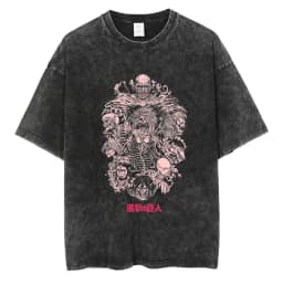 2026 Anime Attack on Titan Eren Jaeger Printed T-shirt Men's and Women's Washed T-shirt High Quality Vintage Cotton T-shirt Top