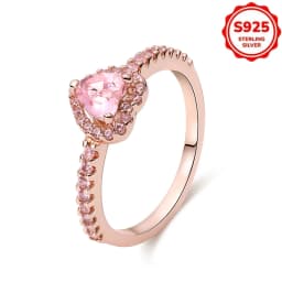 2026 Hot Selling 925 Silver Multi-Color Sun and Moon Heart-Shaped Ring for Women's Party Exquisite Jewelry Gift