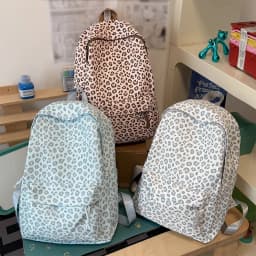 Leopard Print Backpack Casual Daypack Leopard Pattern Multi Pocket Soft Nylon Rucksack for Daily Stroll Weekend Outing Street Sh