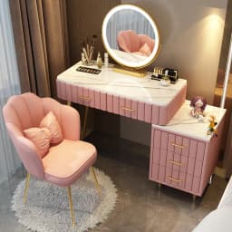 Women Pink Dressing Table Makeup Chair Modern Bedside Cosmetics Dressing Table Bedroom Cabinet Vestidores Postmodern Furniture