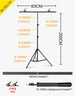 SH 200cmX200cm T-shape Backdrop Stand Photo Background For Photo Studio Photography Green Screen Chromakey