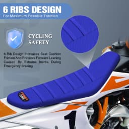 Sawrain Universal Pro Ribbed Rubber Seat Cover For KTM Honda YAMAHA Suzuki Enduro Off-Road Motocross Gripper Seat Cushions