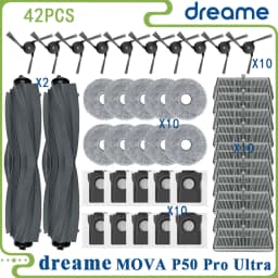 Fit For (Dreame X40 Ultra / L40 Ultra, MOVA P50 Pro Ultra /P10 Pro Ultra) Main Roller Tricut Brush Filter Mop Cloth Dust Bag