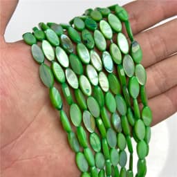 Oval Colorful Shell Beads Rice Shape Natural Mother of Pearl Shell Spacer Beads for Jewelry Making DIY Craft Accessories 15"