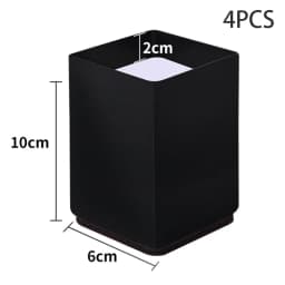 2/4PCS Bed Furniture Risers Elevation in Heights Heavy Duty Risers for Sofa Couch Desk Table Black Round Saquare Floor Protector
