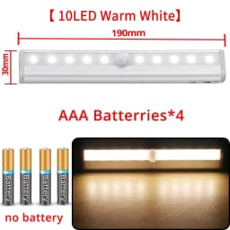 Home LED PIR Motion Sensor Lamp Cupboard Wardrobe Bed Under Cabinet Night Lights Smart Perception Closet Stairs Charging Magnet
