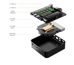 Chatreey T9 Mini PC Intel N3150 WIFI5 Windows 11 Ultra Small Pocket Computer Dual SSD Type-C 2K 60Hz RGB