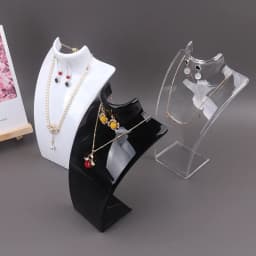 Acrylic Portrait Model Jewelry Display Stand - Necklace Pendant Earring Holder Shelf for Decorative Exhibition