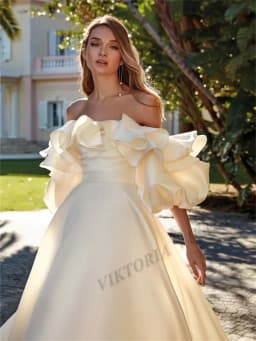 VIKTORIA Romantic Pleat Wedding Dresses for Bride Off the Shoulder Satin A-line Vestido De Casamento Personalized Customized