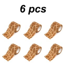 6 Rolls Vet Wrap Cohesive Bandage Self Adhesive Elastic Tape Animal Print Non-woven Breathable for Dog Cat Horse Wound Care