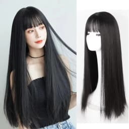 Orange Synthetic Wig for Halloween Cosplay Wig for Role-Playing Parties Daily Events Wig with High-Temperature Threads Wig Set