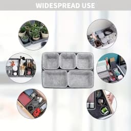 Drawer Felt Storage Box Soft Desk Drawer Organizer For Office Living Room Bedroom Dressing Table 8pcs Desktop Makeup Storage Hom