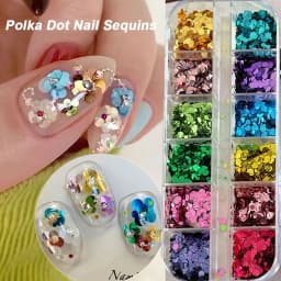 6grids Holographic Red Maple Leaves Nail Glitter Sequins Shiny Mix Laser Gold Hexagon Nail Flakes 3D Maple Leaf Nail Decorations