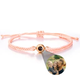 Wholesale New Projection Bracelets Stainless Circle Photo Bracelet Customized Colorful Woven Projection Bracelet Adjustable