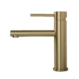 Brushed Rose Gold Bathroom Sink Faucet Deck Mounted Single Hole & Handle Cold And Hot Water Mixer Tap Brushed Gold