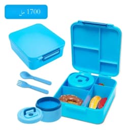 Bento Lunch Box with Soup Thermo Jar, Leakproof 4 Compartment Lunch Food Containers, Thermo Insulated Hot Food Jar for School