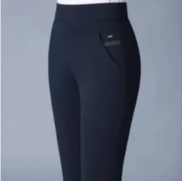 7XL Spring Autumn Casual Button Elastic Mid Waist Black&Navy Blue Straight Trousers Office Lady Quick Drying Suit Pants Female
