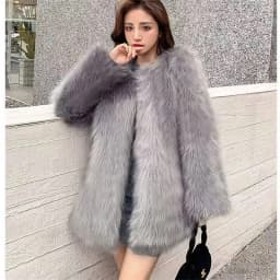 Medium To Long V-neck Minimalist High-end Imitation Fox Fur Grass Coat For Women, 2025 Autumn And Winter Toka Fur Coat