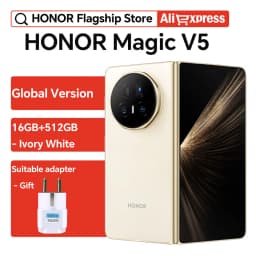 HONOR Magic V5 16GB+512GB Global Version 5G Smartphone 120Hz Foldable OLED Screen Snapdragon 8 Elite 5820mAh 66W SuperCharge NFC