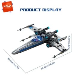 KAVOWORLD 1271pcs X-Wing Space Fighter Building Blocks Set with LED Light Up Mechanical Linkage Transformable Starship Bricks Retractable Landing Gear Display Model Construction Toy Space Vehicle with Pilot Bricks Gift for Adults Teens Space Birthday
