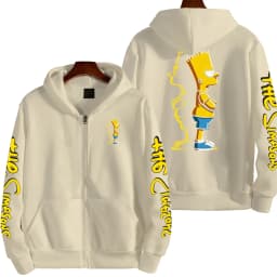 Cartoon Anime The Simpsons Men's Bart Simpson Zipper Hoodie Outdoor New Women's Sportswear Spring and Autumn Fashion Couple Coat