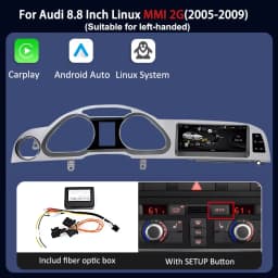 8.8 Inch Linux Wireless CarPlay Andorid Auto Car Radio For Audi A6 C6 4F 2005-2011 MMI 2G 3G GPS Navigation Stereo Autoradio