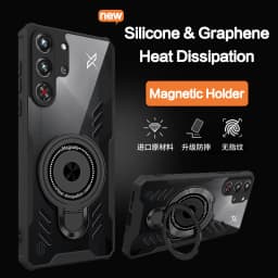 Silicone Cooling Phone Case For Redmagic 10 9 9S 8s Pro Plus Pro+ Graphene Heat Dissipation Case Magnetic Stand Shockproof Cover
