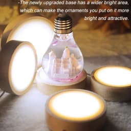 Wood Round LED Night Light Base Art Display Holder USB Lamp Holder for Crystals Glass Ball Resin Art Decoration Display Stand