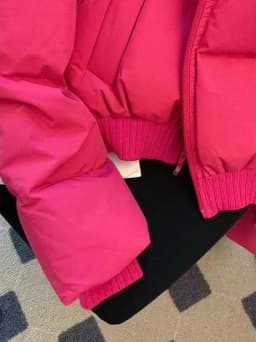 Elegant Pink Short Cotton Jacket Women's plus Size Bread Coat Winter New Style Commute Straight Tube Long Sleeve Zipper Pure ...