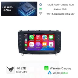 720P Carplay Android 13 Car DVD Player Navigation Stereo Autoradio GPS Radio For Mercedes Benz CLK 200K 280 350 W209 2005-2012