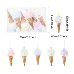 1Set Christmas Ornaments Cone Lollipop Macaroon Ice Cream Xmas Tree Balls Hanging Pendant New Year Gift Navidad Home Party Decor