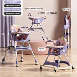 Babyfond Children's Dining Chair Multifunctional Variable Rocking Horse Baby Seat Foldable Recumbable Infant Dining Table