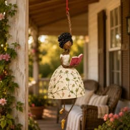 Hand Painted Ballerina Lady Figurine with Dangling Legs Whimsical Dancing Lady Hanging Ornament Vintage Women's Shaped Decor